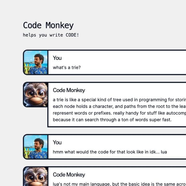 Code Monkey helps write code